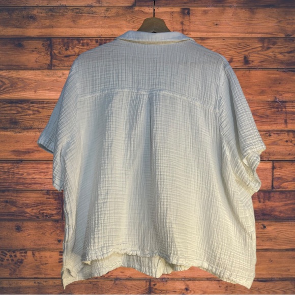 Old Navy White Button Front Muslim Textured Shirt XXL - Picture 2 of 6